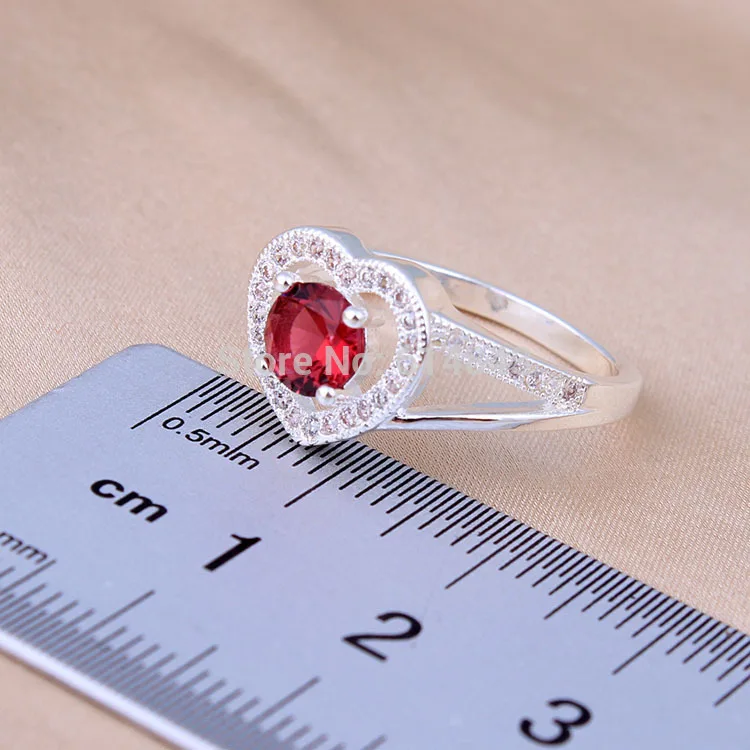 Hainon новые модные серебряные кольца для женщин Зеленый Синий Красный кубический