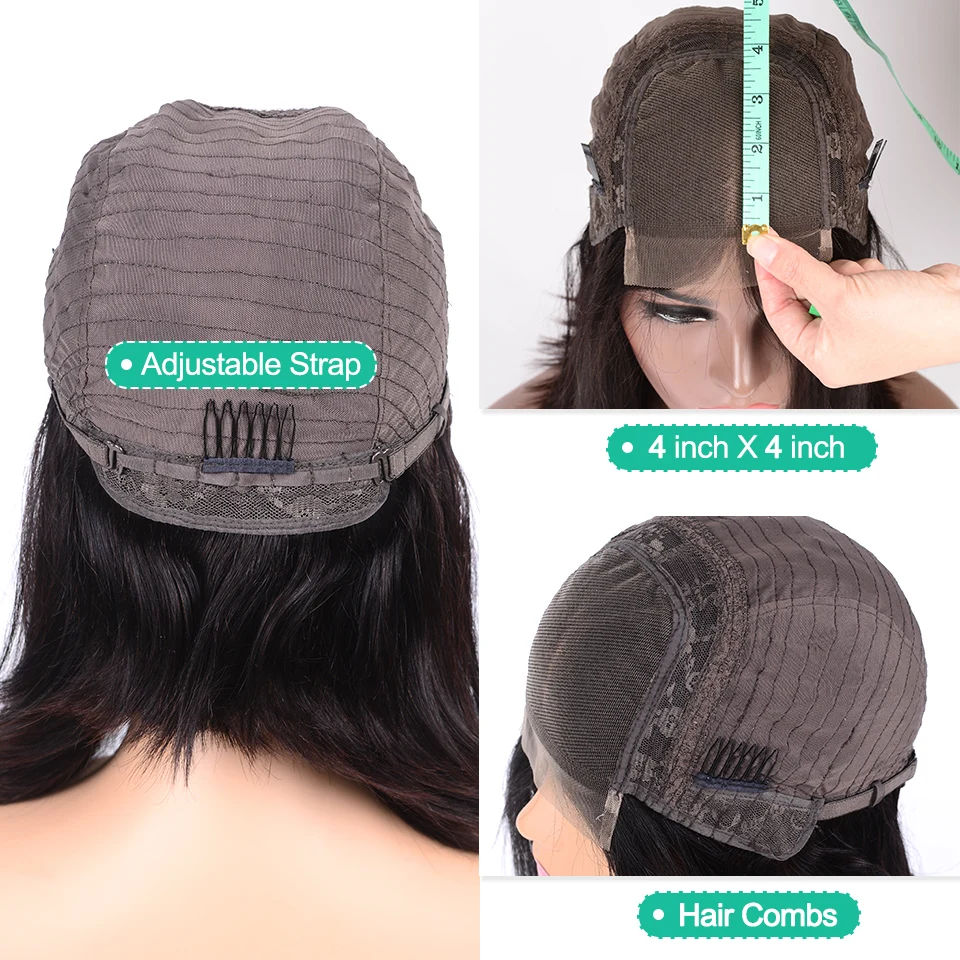 Парик из натуральных человеческих волос 4 х4 дюйма Перуанская волна|hair free shipping|hair