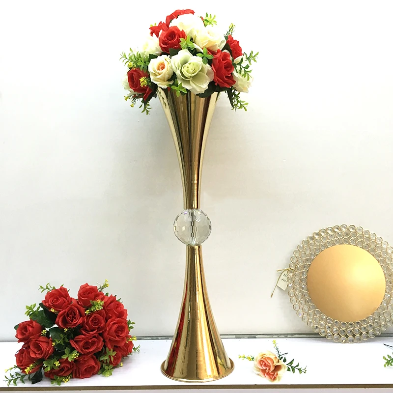 

2019 home hotel DIY Crafts decoration wedding decor props table centerpieces flower vase with big crystal ball flower holder