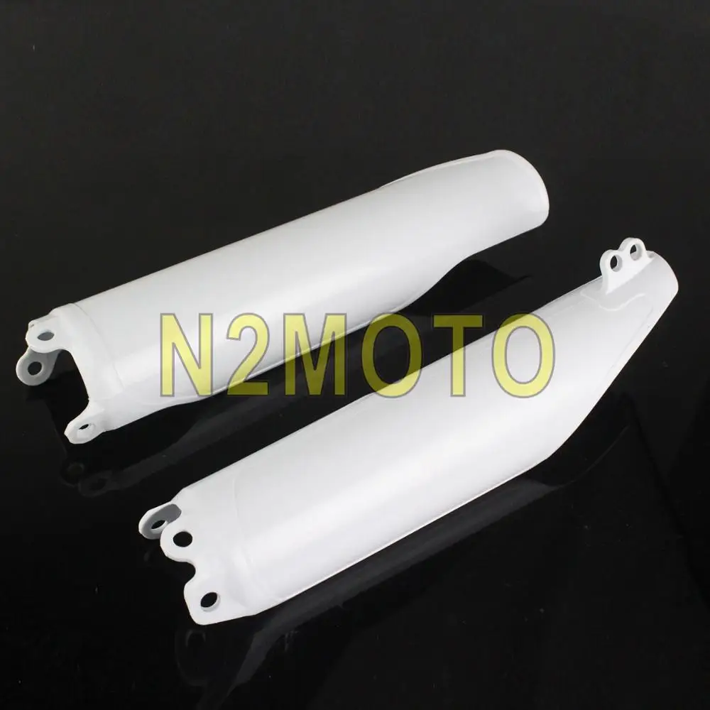 white Белый Пластик вилка защита для HONDA CR125R CR250R CRF250R CRF450R CRF250X CRF450X вилка трубка протектор мотокросс - Цвет: white