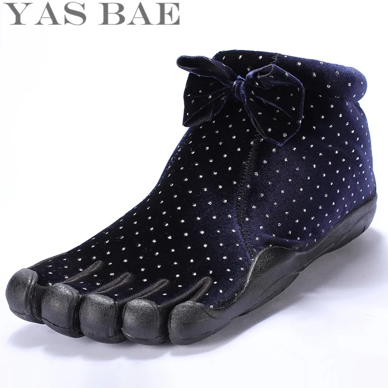 Yas Bae/высокие резиновые сапоги с бантом и пятью пальцами; Открытый нескользящий дышащий светильник; альпинистская обувь для женщин