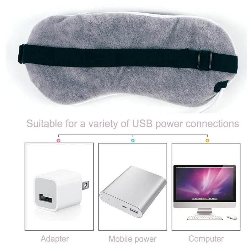 1 шт., паровой наглазник с USB подогревом, Лавандовая маска для глаз, против темных кругов, повязка для глаз, массажер для глаз, облегчение усталости, маска для сна