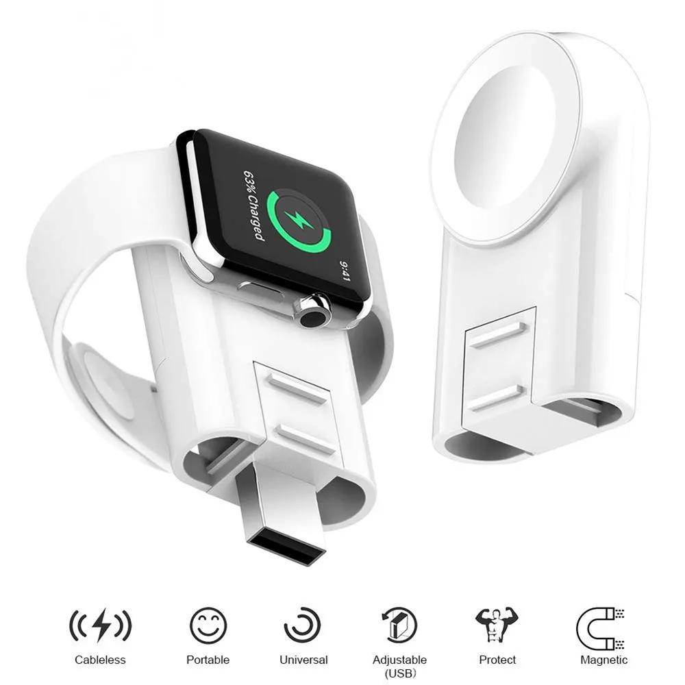 Новое беспроводное зарядное устройство для Apple Watch, зарядное устройство 5, 4, 3, 2, 1, портативное магнитное многоугольное быстрое зарядное устройство usb для путешествий