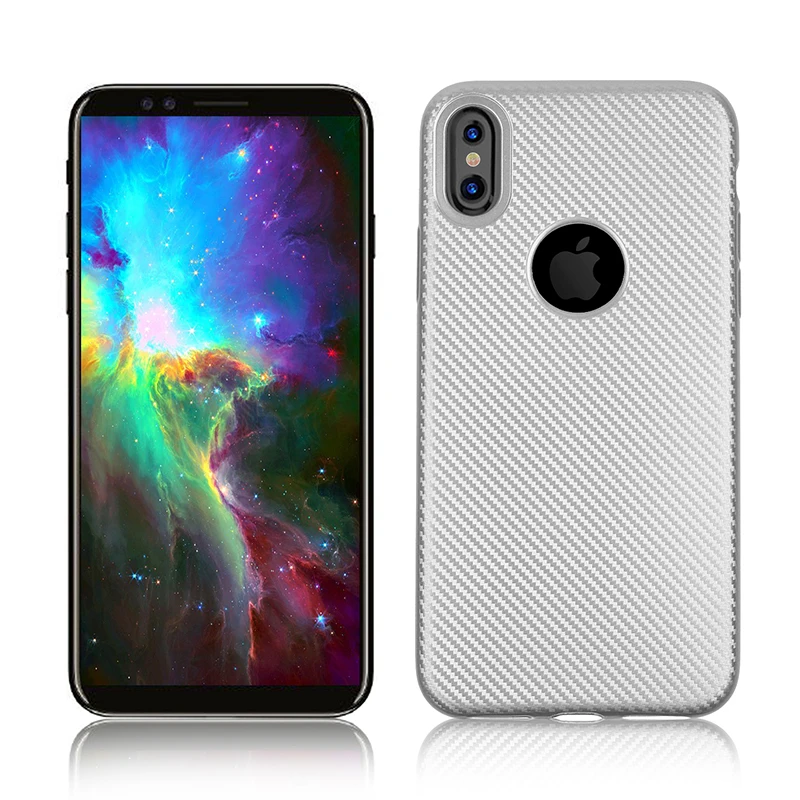 Carbon fiber silicone case for iphone x 10 funda coque hoesje puzdra soft tpu cover kryt tok etui carcasa kilifi husa |