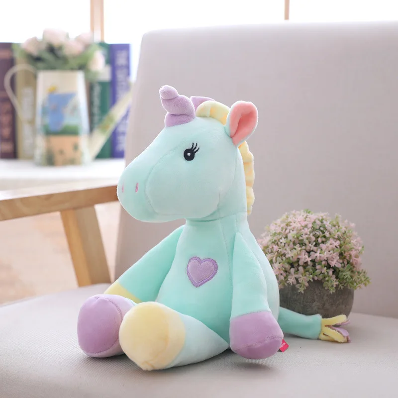 32CM Плюшевая Радужная игрушечный Единорог Unicornio мягкая чучела Животные Кукла "Сова" игрушки для детей маленьких девочек Рождественский фантастический подарок - Цвет: 32CM