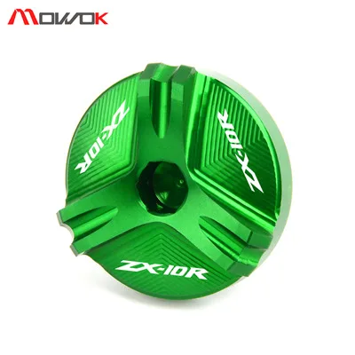 Для KAWASAKI ZX10R ZX-10R ZX 10R 2004- 2007 ЧПУ Аксессуары для мотоциклов двигатель Магнитный маслосливную пробку крышка - Цвет: Зеленый