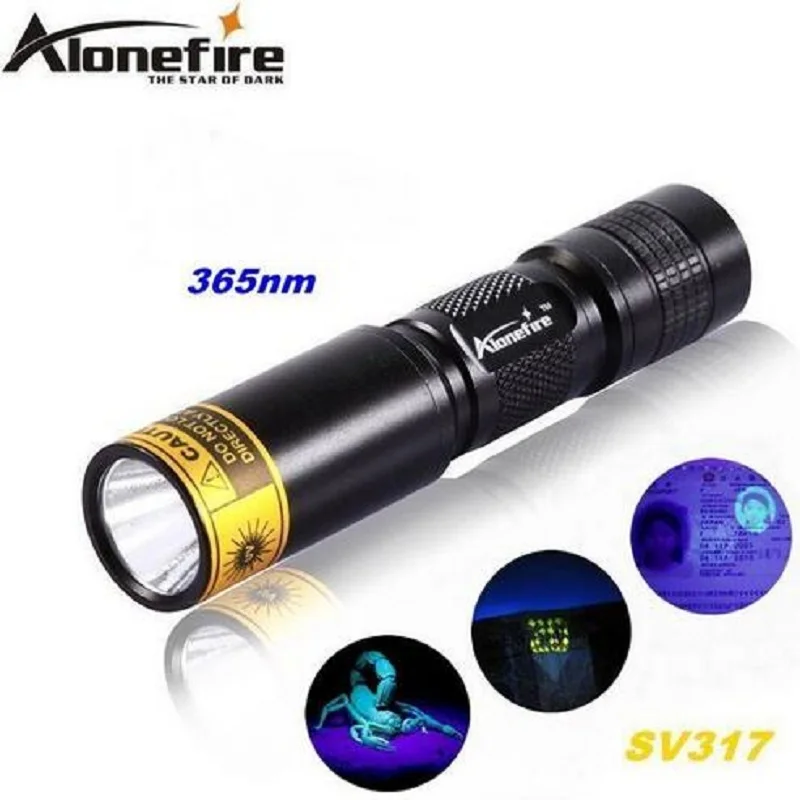 Аутентичные ALONEFIRE SV317 365nm UV светодиодная вспышка светильник фонари лампы