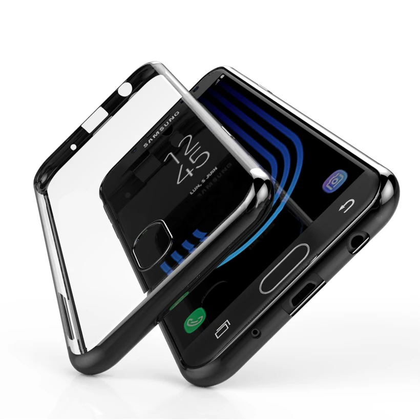 Black Силиконовый чехол для samsung Galaxy S8 S9 S6 S7 край S10 Lite A5 A6 A8 Note 8, 9, 10, плюс A50 A70 A10 A40 A30 A60 A80 чехол - Цвет: Black