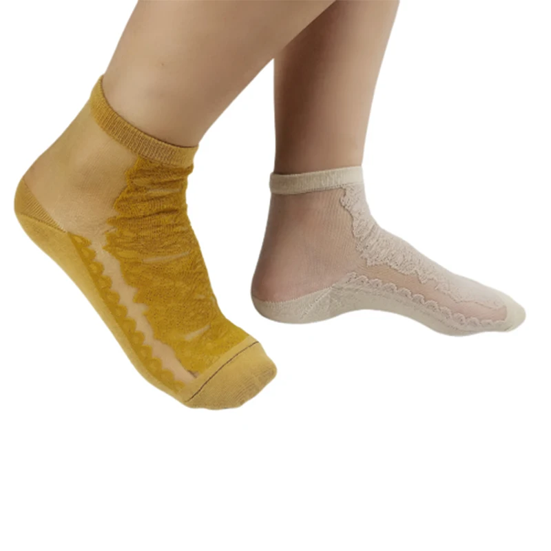 Women's socks fashion summer silk casual glass thin section cool transparent 5 double random delivery | Женская одежда