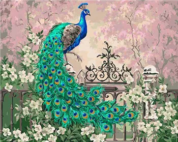 GX3458 DRAWJOY картина в рамке с животными, сделай сам, картина по номерам, настенное искусство, сделай сам, холст, картина маслом, домашний декор для гостиной, 40*50 см - Цвет: GX3458