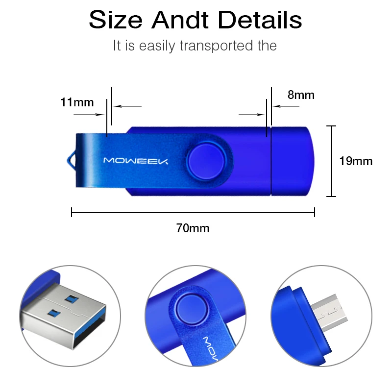 Moweek USB 3 0 OTG флэш-накопитель для Android смартфон 8 Гб оперативной памяти 16 встроенной