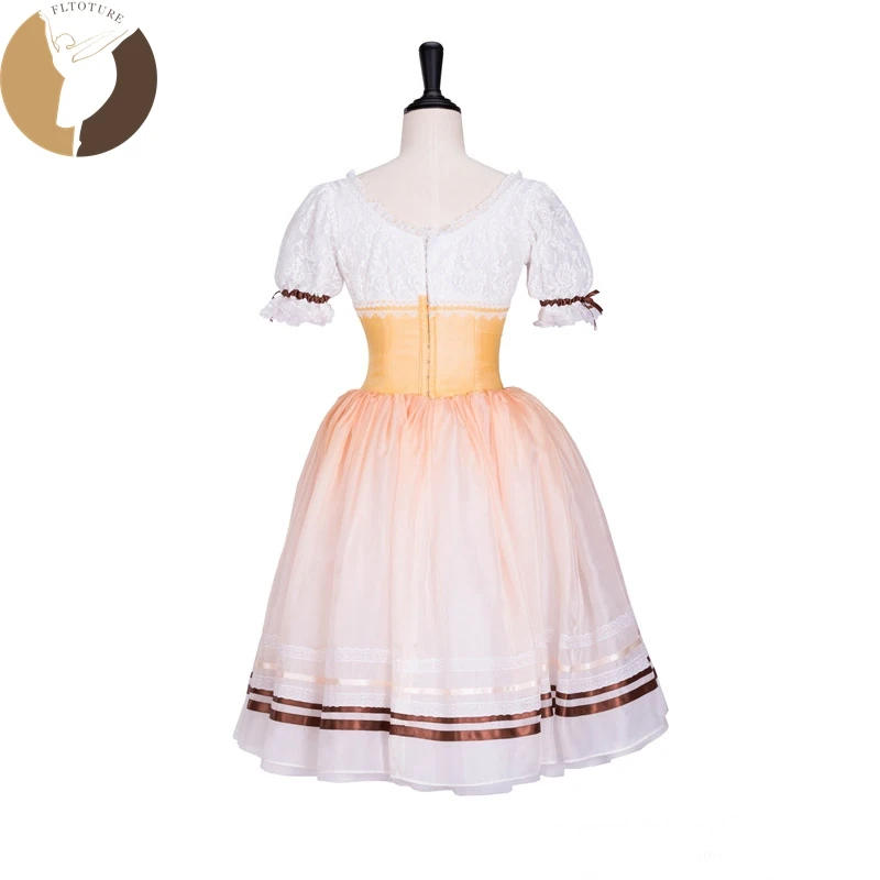 FLTOTURE AT1302 желтая длинная юбка с кружевом балетные конкурсные костюмы Tutu 5 слоев