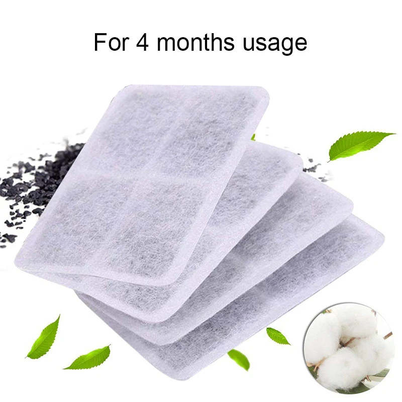 4pcs Carbon Filters Диспенсер для воды для кошек, светодиодный, автоматическая кормушка для домашних животных, 1.8л, принадлежности для фонтана, ультра Тихая поилка, аксессуары для кошек - Цвет: 4pcs Carbon Filters