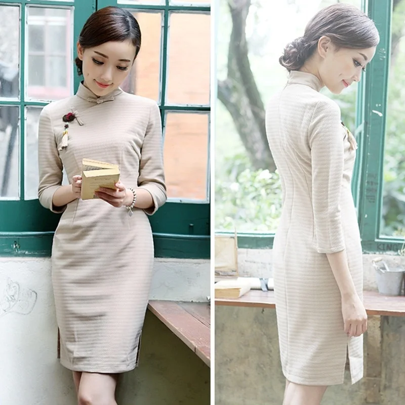Китайские Восточные платья современные cheongsam qipao vietnam одежда ao dai FF502|Чонсамы| |