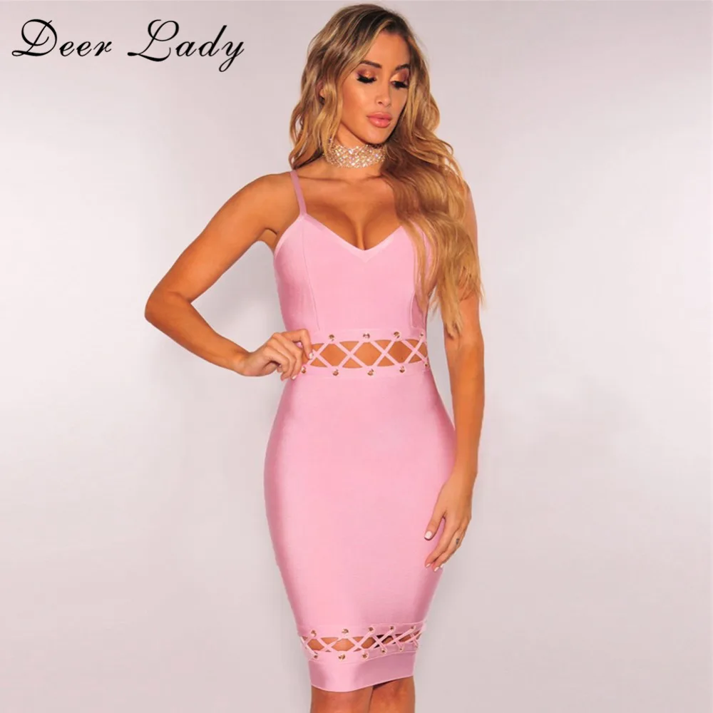 Бандажное платье в виде оленя для женщин оранжевое облегающее на тонких