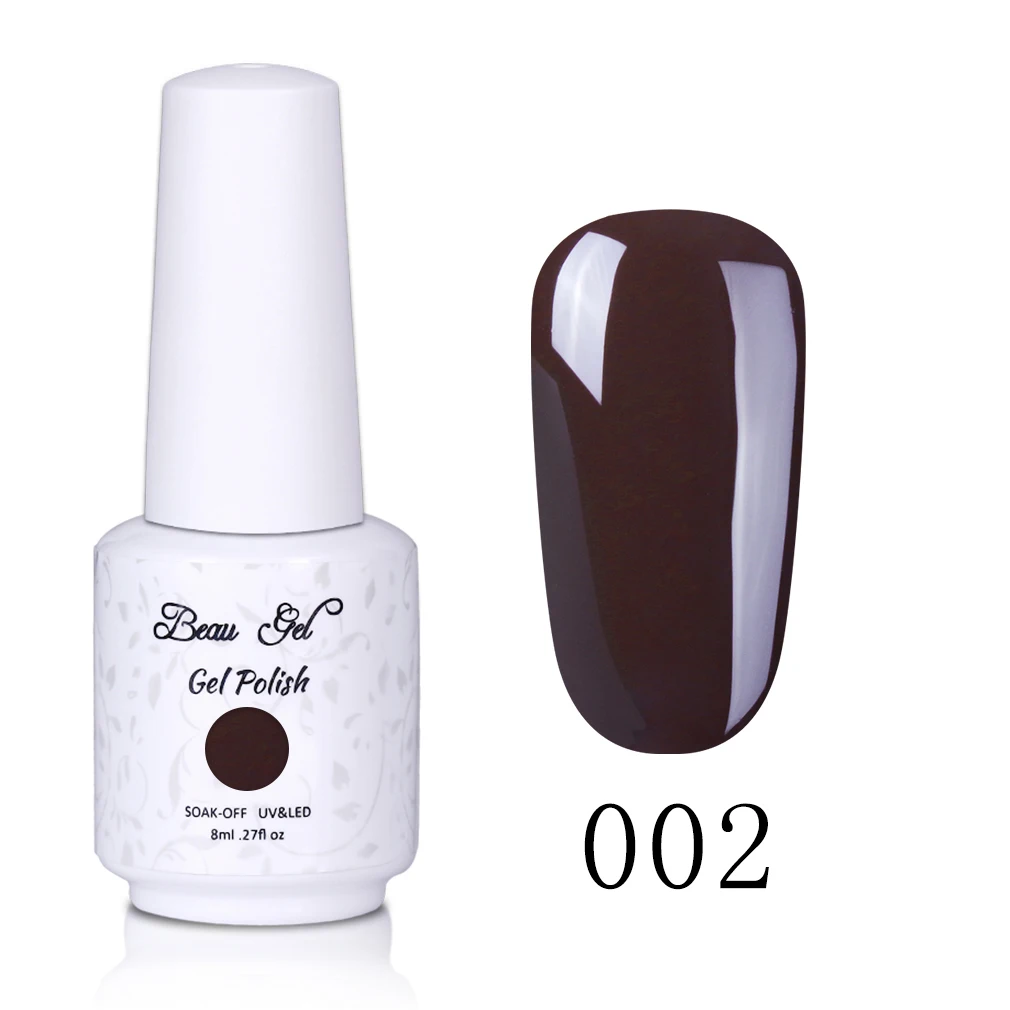 002 Beau гель 8 мл кофейная Коричневая серия лак для ногтей Soak Off Esmaltes Permanentes De UV светодиодный Гель-лак для ногтей Vernis Ongle гель-лаки - Цвет: 002