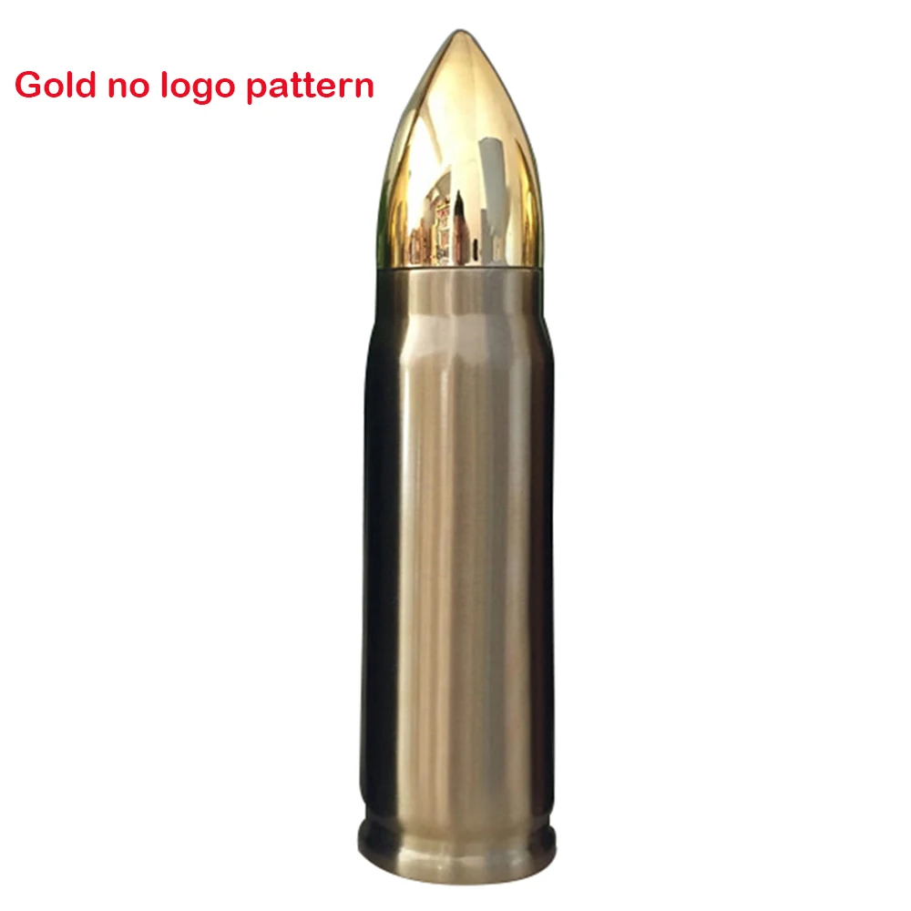 Gold no logo Дорожная бутылка для напитков, подарок, 500 мл, вакуумные термосы, термосы из нержавеющей стали, бутылка для воды для мужчин, кофейные изоляционные чашки - Цвет: Gold no logo