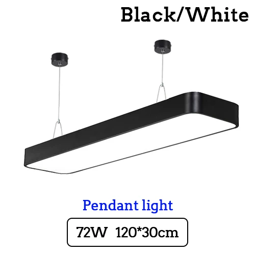 120x30cm 72W Pendant Современный светодиодный потолочный светильник с регулируемой яркостью, панель для крепления поверхности, Прямоугольный светильник, светильник для спальни, гостиной, офиса, светильник 110 В, 220 В - Цвет корпуса: 120x30cm 72W Pendant