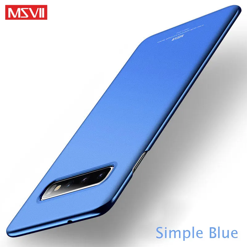 Simple Blue Чехол Msvii для samsung Galaxy S10 Plus, чехол с кольцом, тонкий чехол для samsung S10 S10e, чехол-держатель для Galaxy S10 E Lite Plus - Цвет: Simple Blue