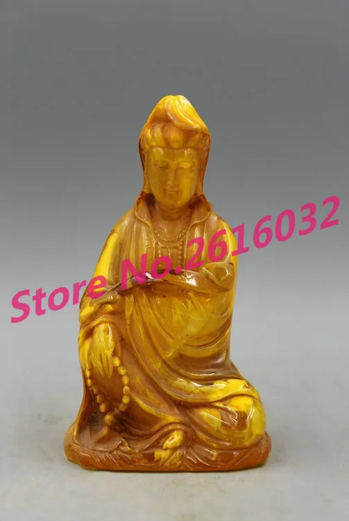 

Baltic amber handicrafts sitting wishful Guanyin, Home Decor #2145