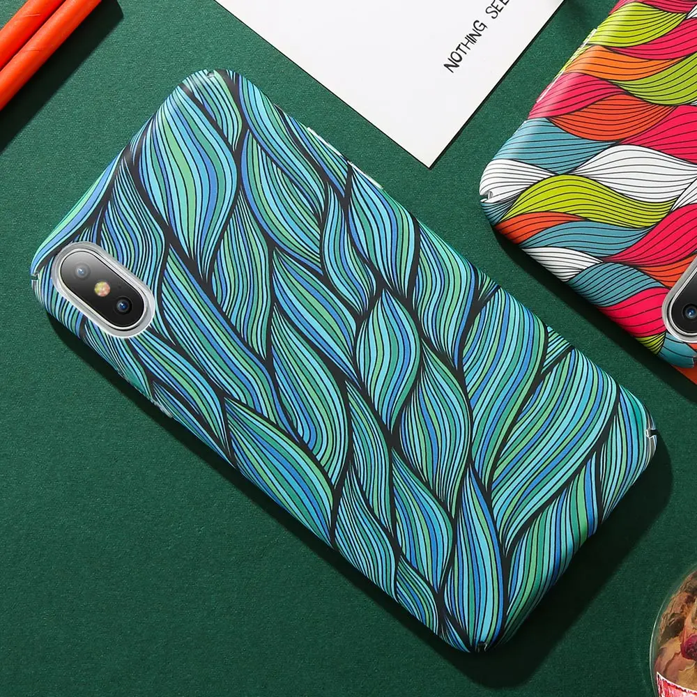 KISSCASE Colorful Vintage Woven Pattern Case For iPhone X XS Max XR 6 7 8 Wavy Phone 6S Plus Hard PC Cover | Мобильные телефоны и