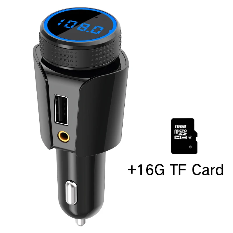 Bluetooth Автомобильный MP3-плеер TF карта без потерь музыка aux аудио выход приемник fm-передатчик Bluetooth автомобильный комплект 3.4A автомобильное зарядное устройство - Название цвета: With 16G TF card