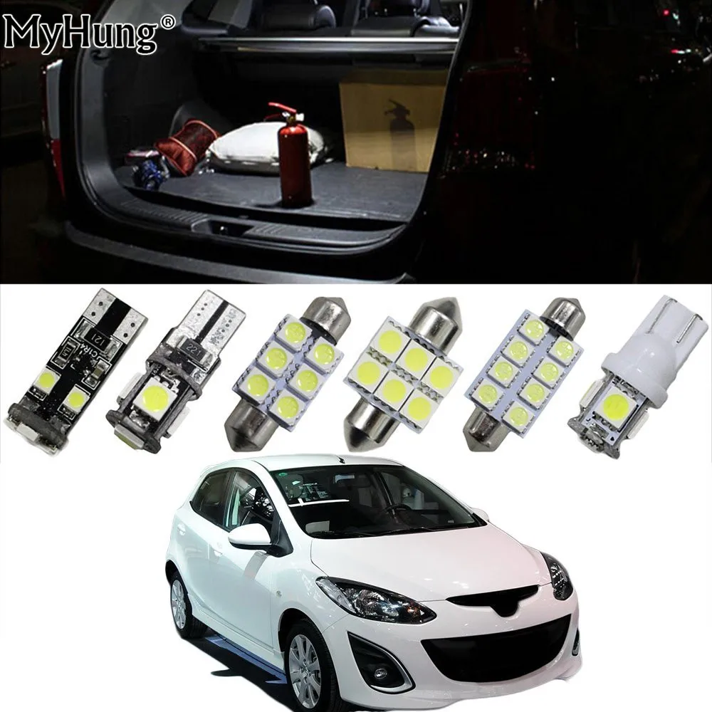 

Interior Led Light For Mazda2 Mazda3 Mazda5 Mazda6 Atenza CX7 CX-7 Car Replacement Bulbs Dome Map Lamp Light Bright White 10PCS