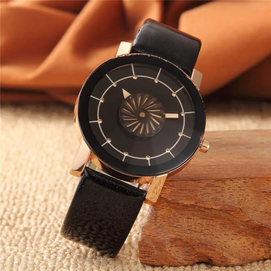 Модные кварцевые наручные часы унисекс из синтетической кожи со