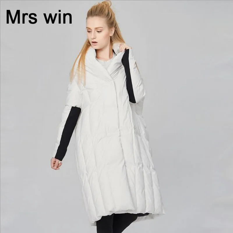 Высококачественная пуховая парка 2018 Новая Модная на белом утином пуху Длинная