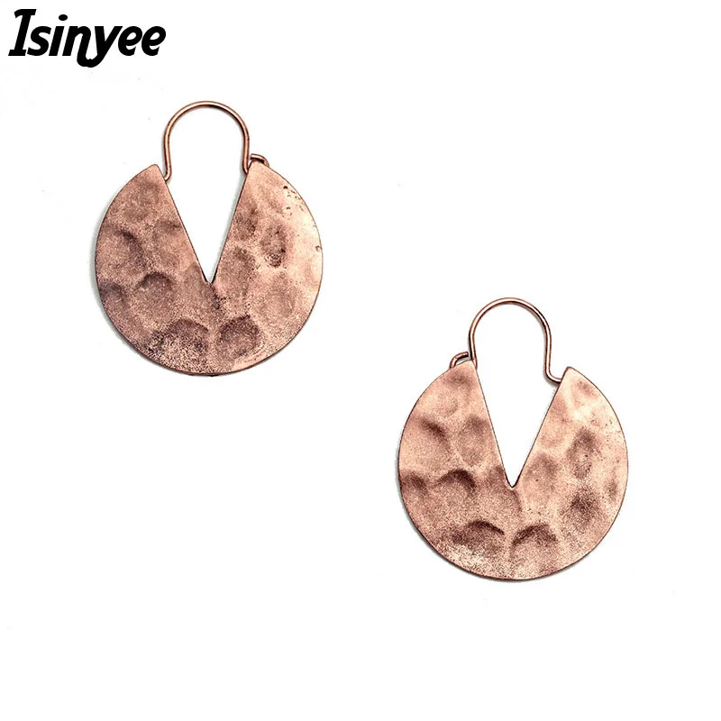 

ISINYEE Fashion Vintage Circle Small Hoop Earrings For Women Antique Copper European Jewelry Pendientes Aro