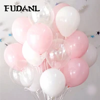 30pcslot pink clear white round ballons transparent balloons latex helium float birthday party baby shower wedding decor balls