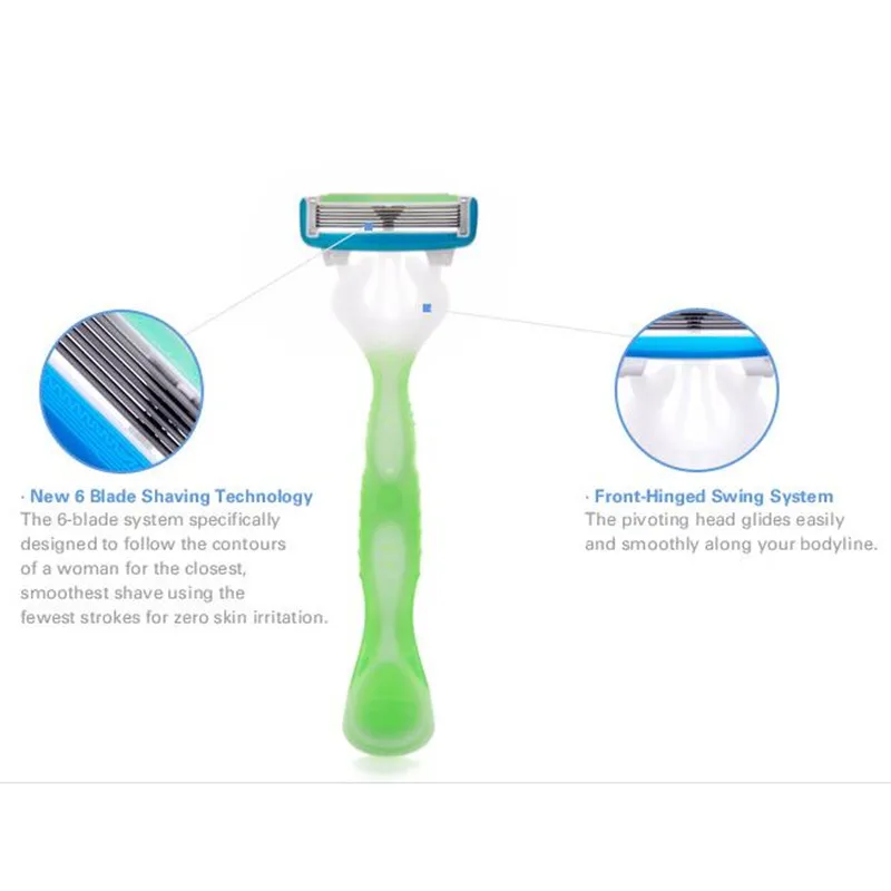 3 шт./компл. высокое качество Безопасные лезвия для бритвы бритва женщин 6 лезвий