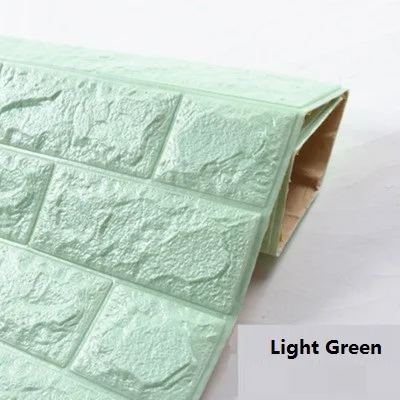 Light Green DIY самоклеющиеся 3D наклейки на стену s Декор для спальни пенопластовый кирпич декор комнаты обои настенный Декор Гостиная Наклейка на стену для детской комнаты - Цвет: Light Green