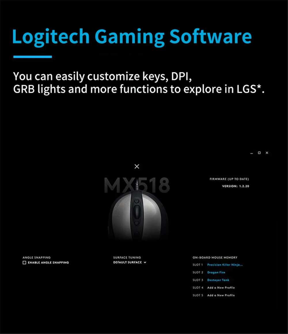 Новая классическая игровая мышь logitech MX518 обновленная версия MX500/MX510/MX518 100-16000 dpi датчик героя для всех геймеров мыши