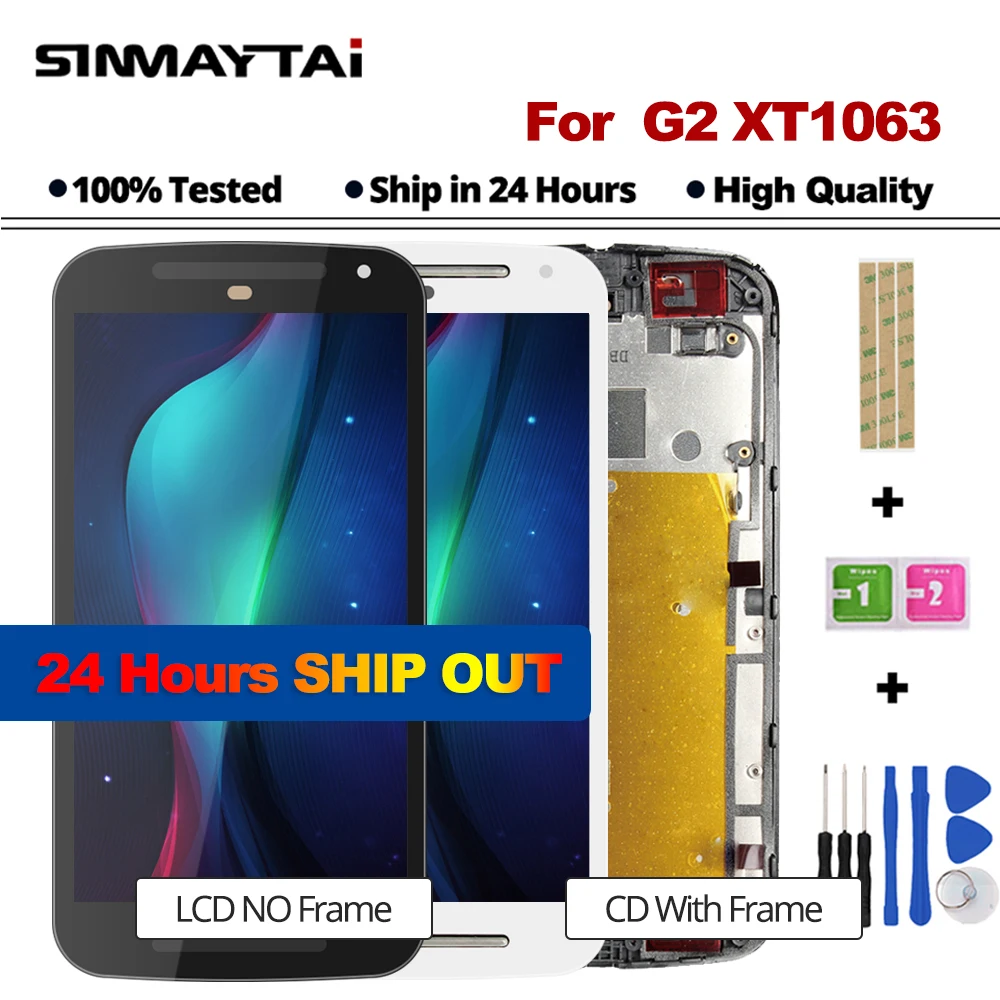 ЖК-дисплей 5 0 '&#x271280x720 для MOTOROLA MOTO G2 Дисплей G + 1 XT1063 XT1069 XT1068 с сенсорным экраном