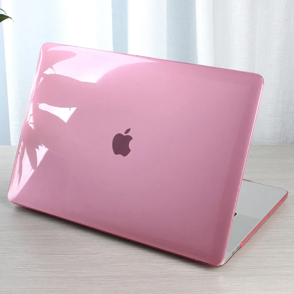 Кристально прозрачный жесткий чехол для защиты Macbook Air retina Pro 13 15 16 Сенсорная панель A2141 A2159 A1706 A1990 AIR 13 A1932 - Цвет: Crystal Pink
