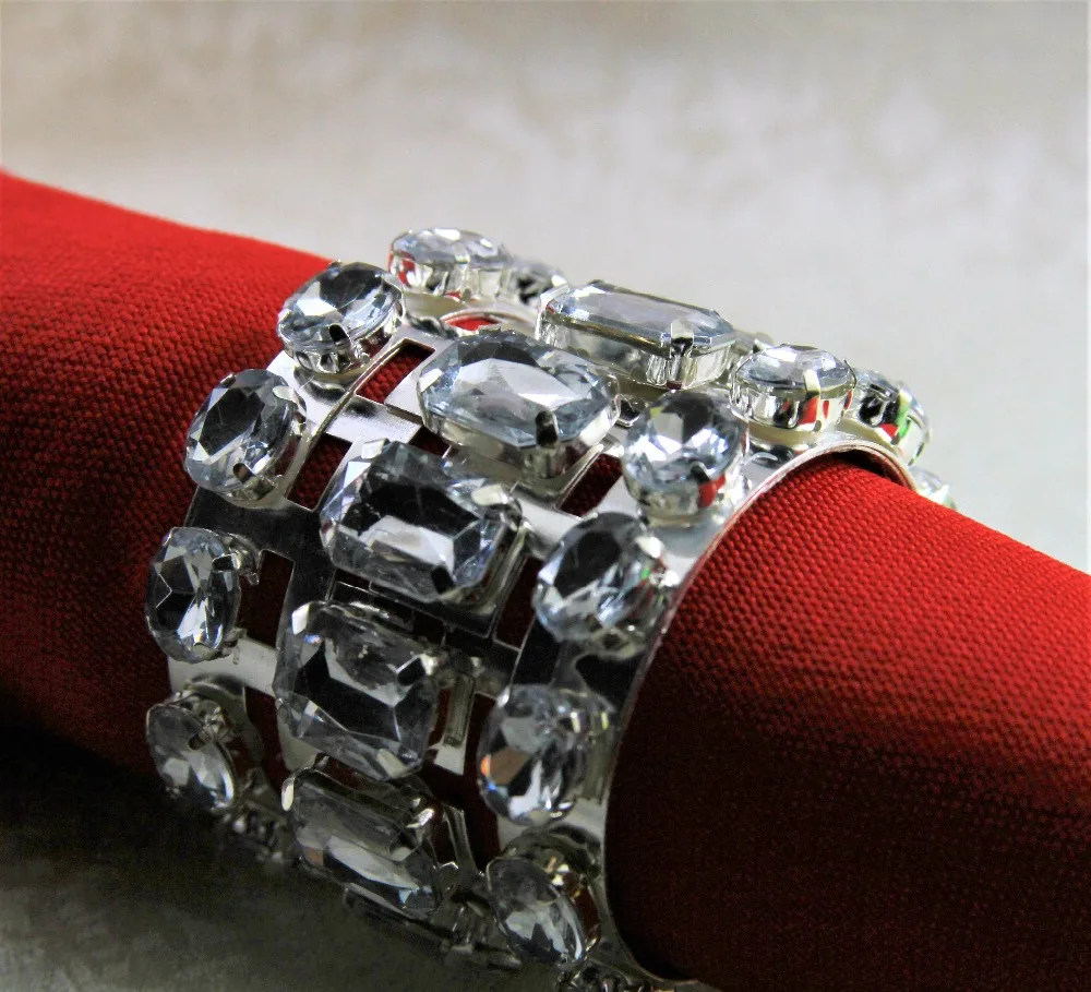 silber crystal wedding napkin ring silver decoration and holder by free shipping | Дом и сад