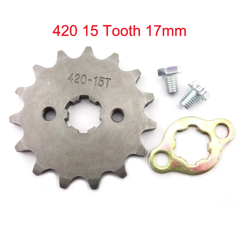 Передняя Звездочка двигателя 420 15T Tooth 17 мм для 50 90 110 125 140cc 150cc Orion SDG внедорожника ATV