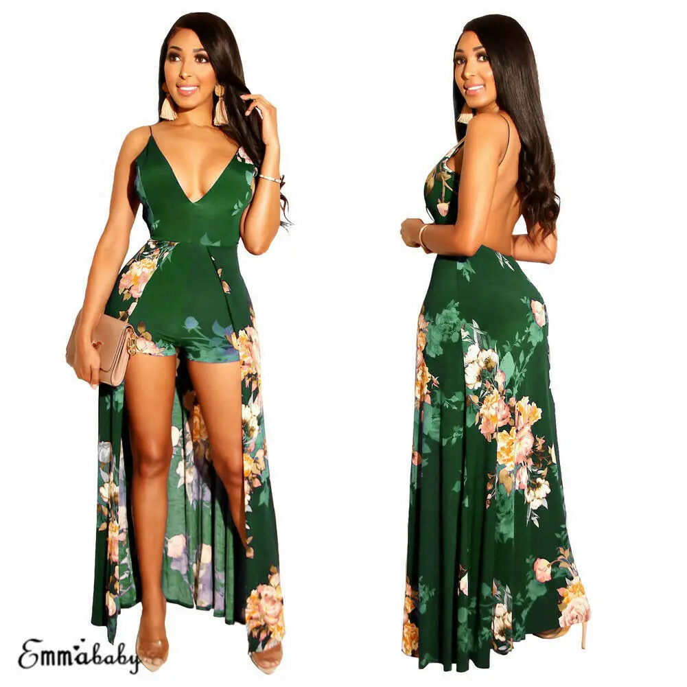 Женское длинное платье без рукавов Boho Пляжное облегающее с разрезом синее