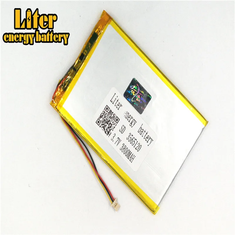 

plug 1.0-3P 3565120 3.7V 3800mah ultra thin lipo batteries rechargeable lithium ion polymer Tablet PC Battery