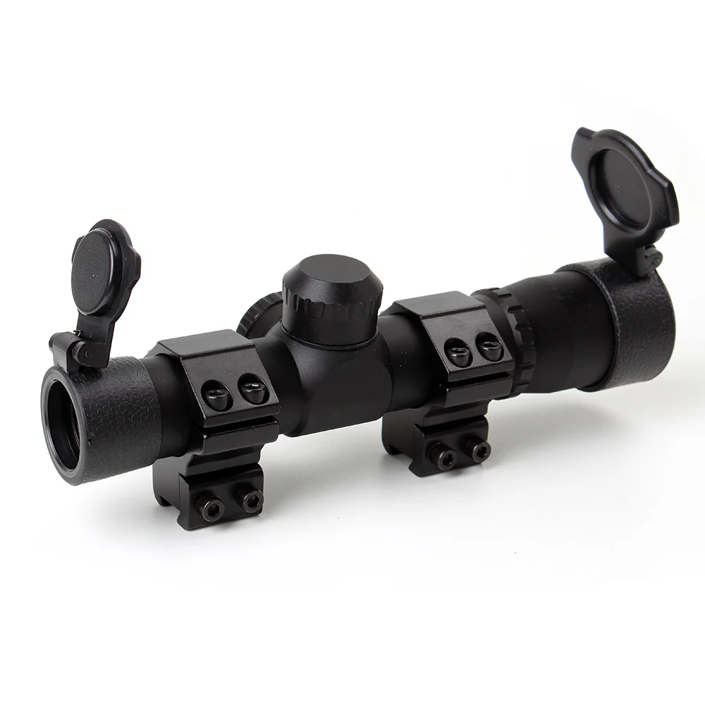 scope and 11mm rings Тактический Ohhunt 4,5x20 1 дюймов компактный охотничий прицел оптический прицел P4 Сетка прицел с откидной крышкой для объектива - Цвет: scope and 11mm rings