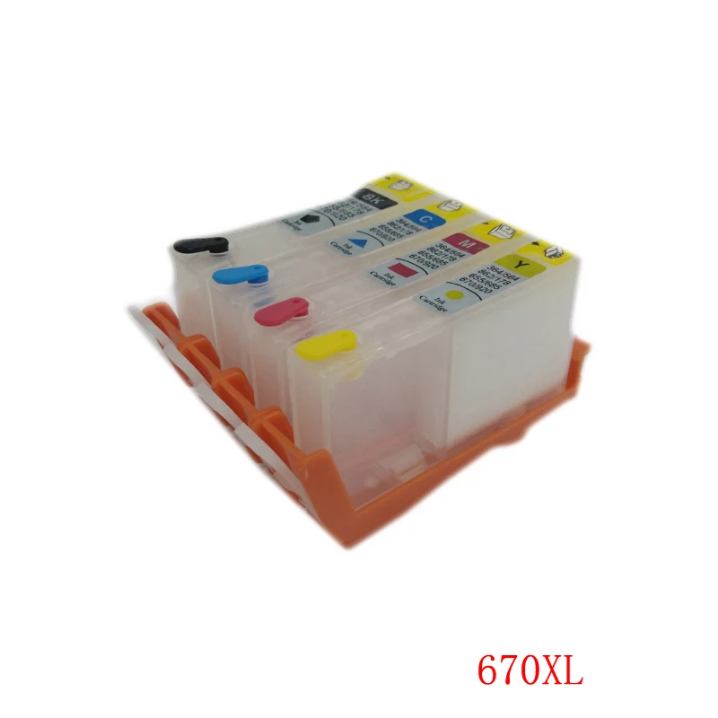 Vilaxh для hp 670 XL BK C M Y перезаправляемый картридж 4 цвета с чернилами deskjet 3525 4615 4625 5525