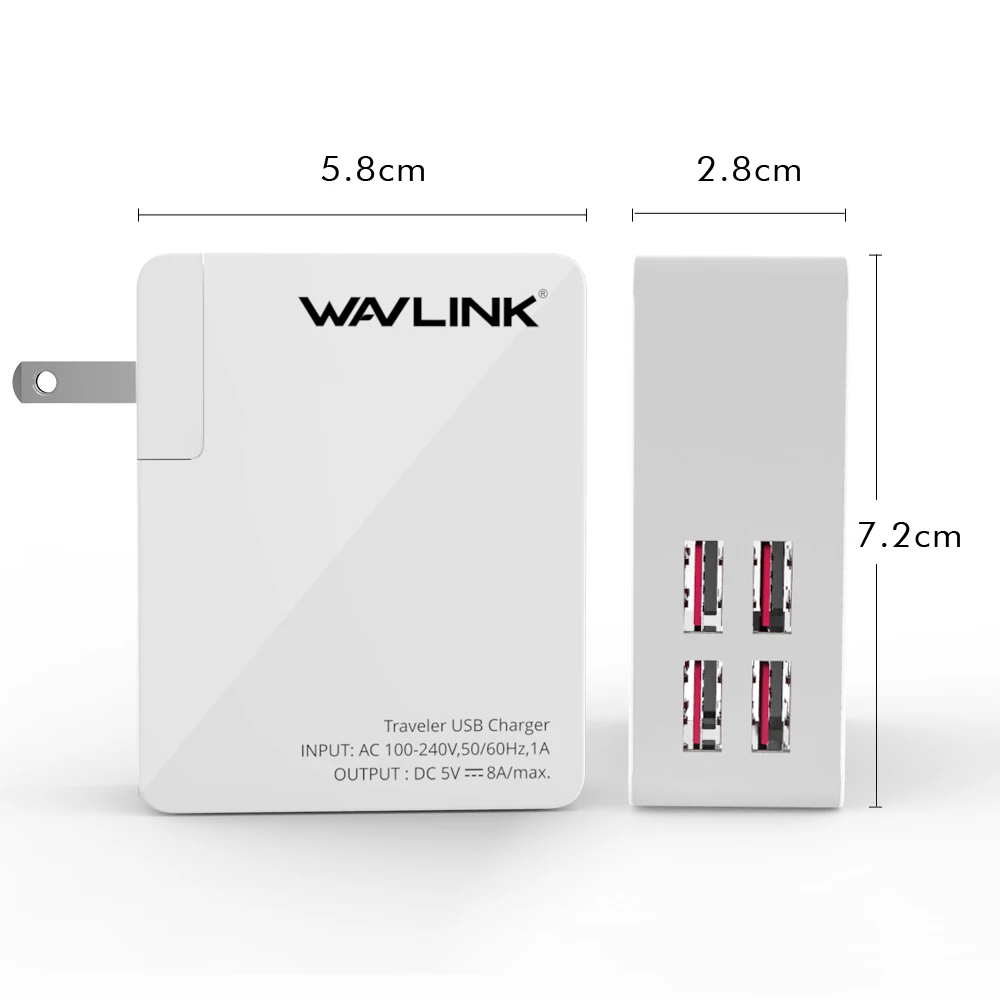 Wavlink 4 порта USB зарядное устройство 4в1 портативное дорожное настенное адаптер для