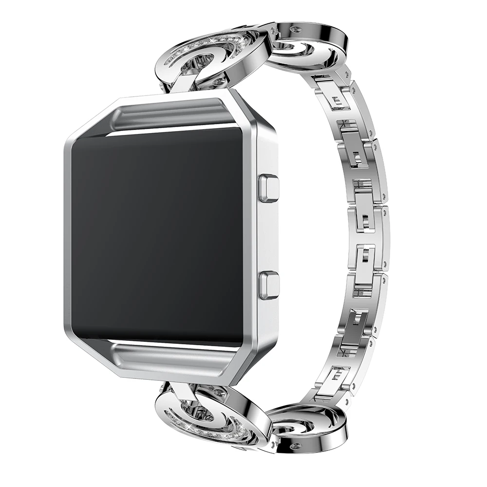 Для Fitbit Blaze ремешок для часов новые с Стразы Нержавеющая сталь Браслет замена