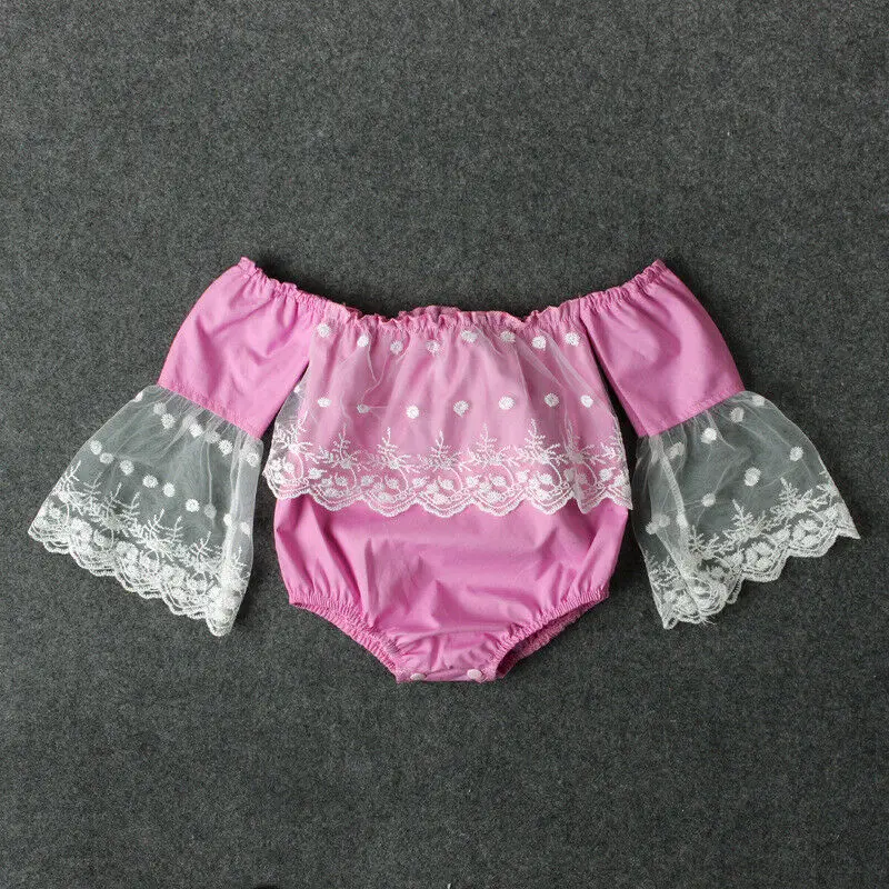 Комбинезон для новорожденных девочек повседневный кружевной комбинезон без