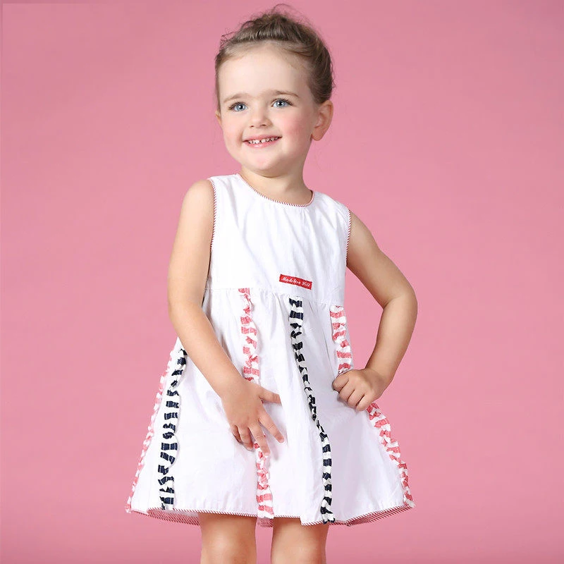 2016 Summer Dress Girls Clothes Baby Kids Cotton Frock Designs Rainbow Colorful For Age 2 4 5 6 7 8T Years Old | Детская одежда и