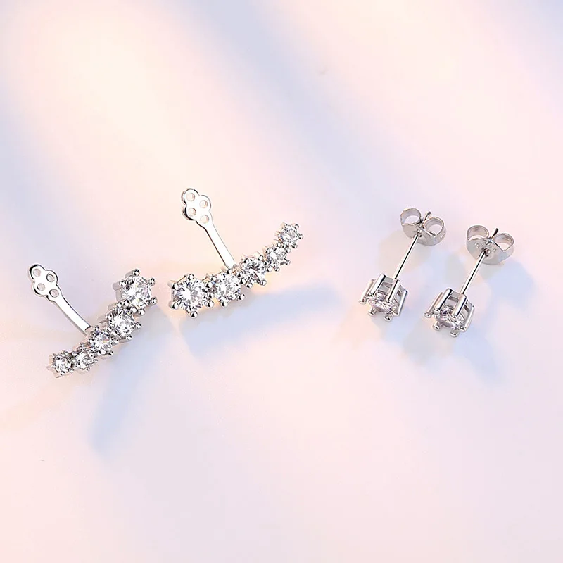 Серьги гвоздики JYouHF с цирконом AAA Изысканные Позолоченные ювелирные изделия для