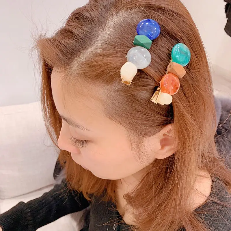 2 шт. корейские винтажные геометрические круглые акриловые бусины из уксусной