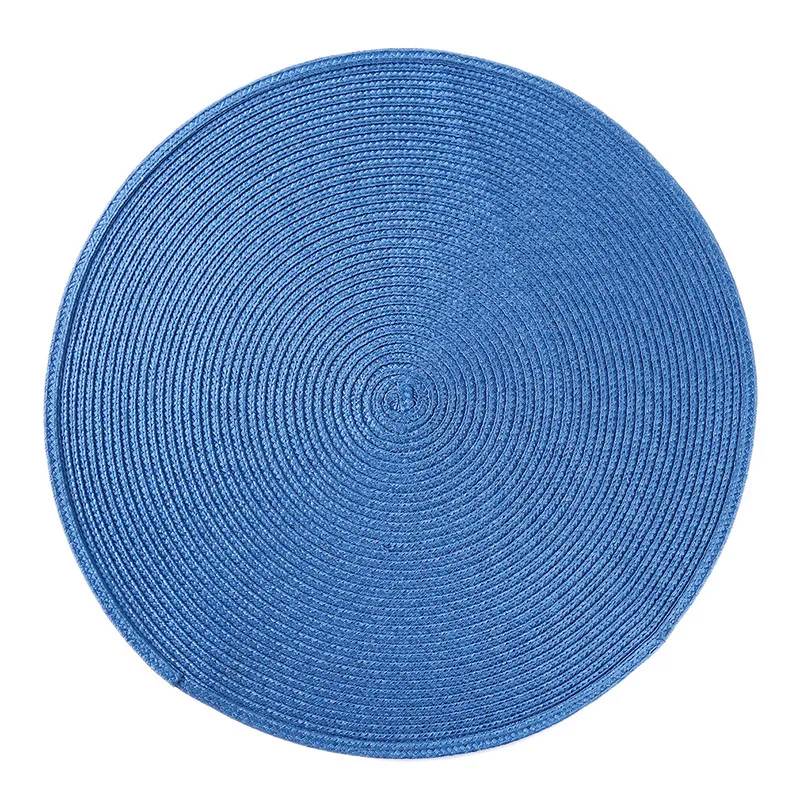 Фото Round Weave Placemat Fashion PP Dining Table Mat Disc Pads Bowl Pad Coasters Waterproof Table Cloth Pad Non-slip Insulation №5
