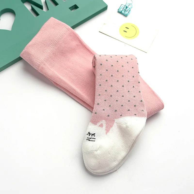 Детские колготки; хлопковые чулки для девочек; Bebe; колготки; Одежда для новорожденных; шаровары в горошек с милым котиком; колготки для малышей; оптом